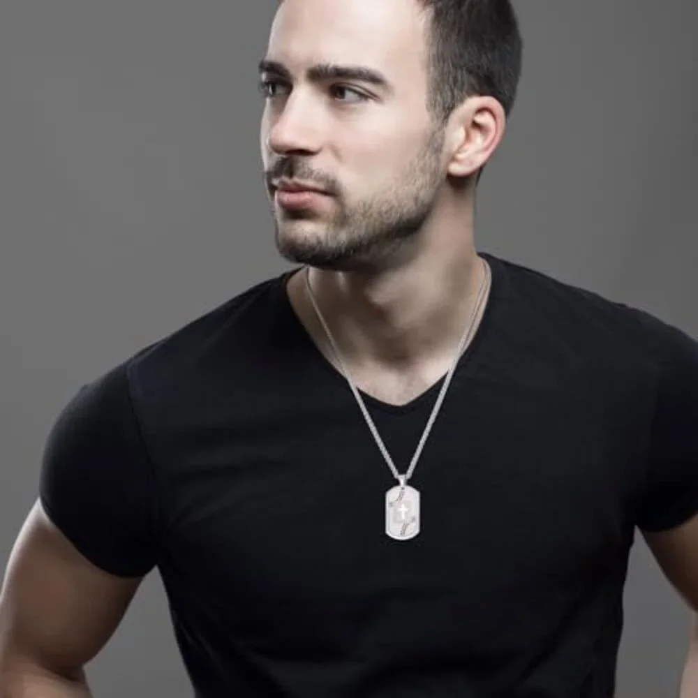 Stainless Steel Cross Necklace Sports Jewelry Classic Minimal Kids Boys Teens